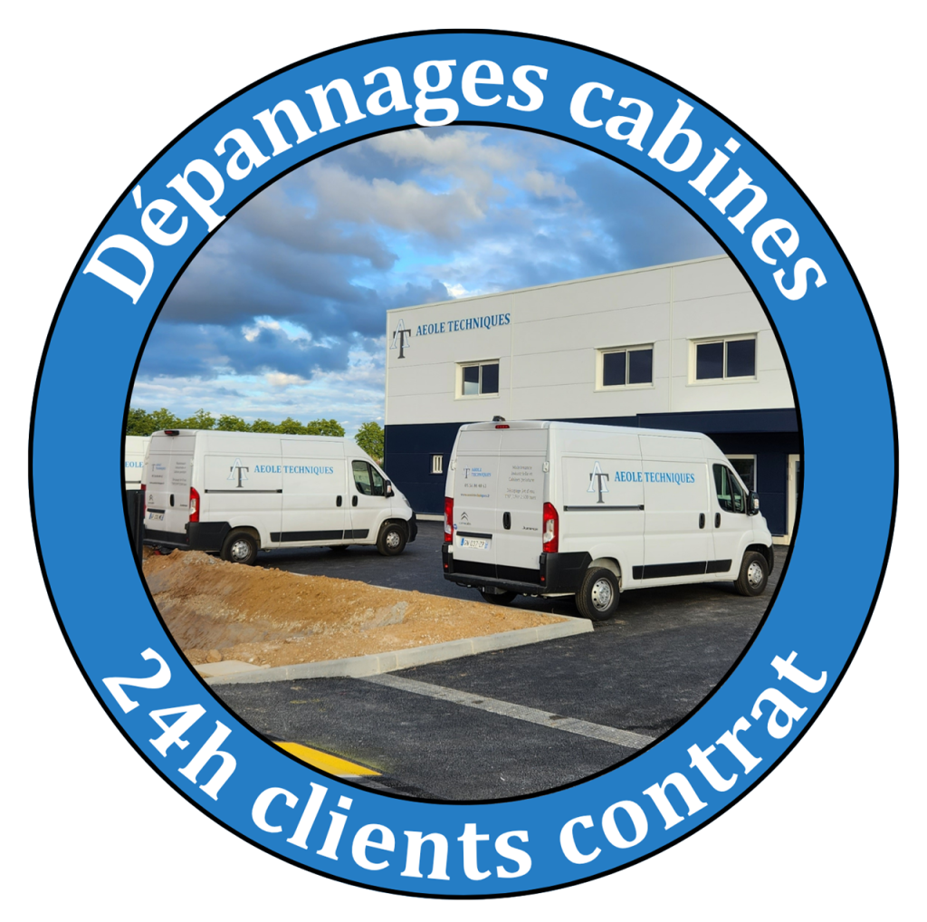 Intervention de dépannage cabine de peinture dans les 24h ouvrés pour les clients d'Aeole Techniques sous contrat de maintenance